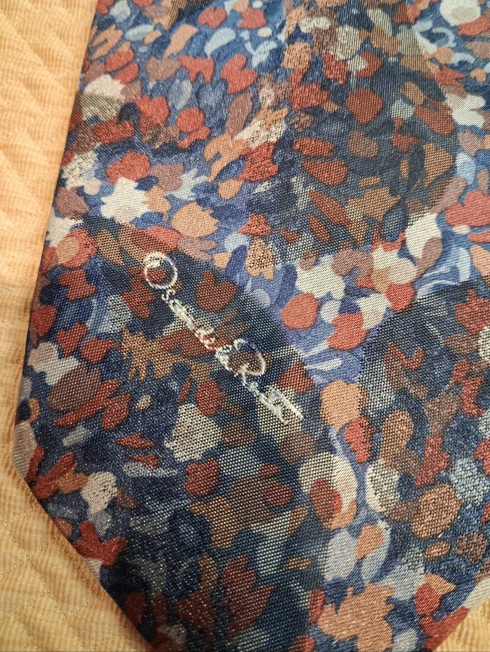 Oscar De La Renta Vintage Multicolored Tie Silk Blend